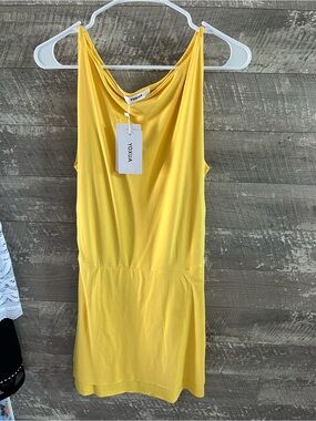 Yoxua Bright Yellow Sleeveless Mini Dress